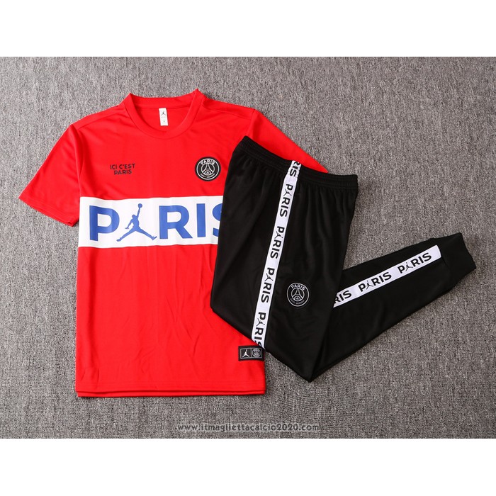 Tuta da Track Paris Saint-Germain Jordan Manica Corta 2020 2021 Rosso